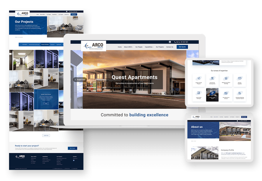 Www.cobeldacogo created the website for construction company ARCO to present their services